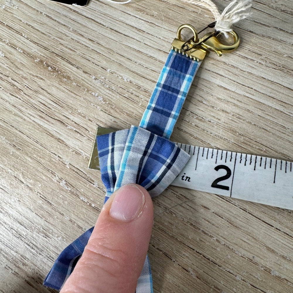 Kiel James Patrick x Brooks Brothers Bracelet Blue and White Plaid Bow Tie NWT - Picture 9 of 12